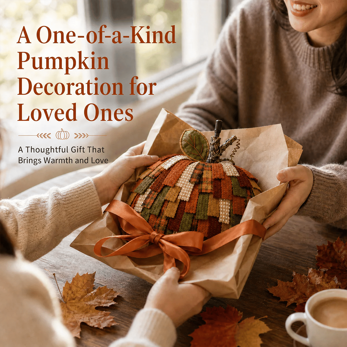 🎃Handmade Patchwork Pumpkin Door Hanger - Rustic Fall & Thanksgiving Home Decor🍂