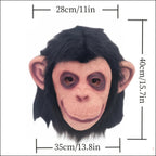Costume Accessories Full-Head Gorilla Mask with Two Latex Animal Face Styles for Costume Wear