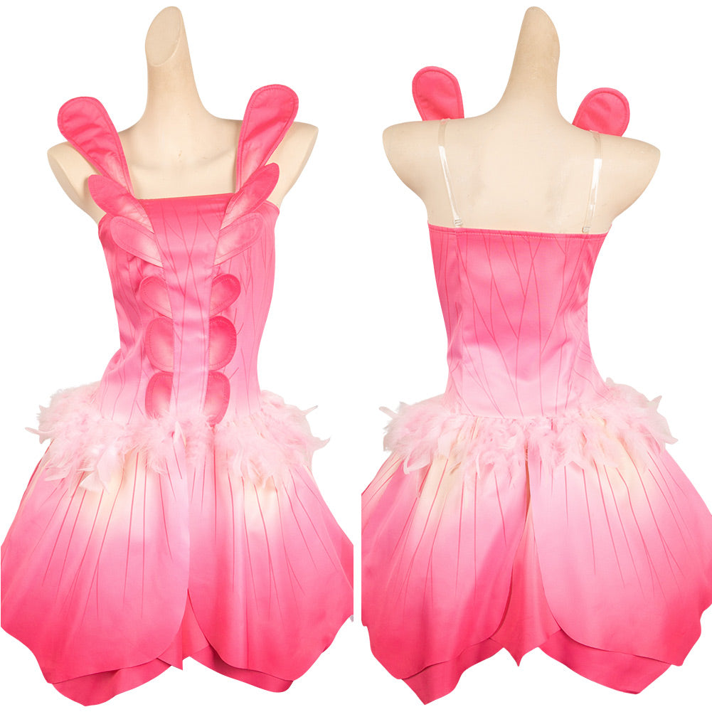2005 Doll Fairytopia Elina Pink Dress Halloween Party Carnival Cosplay Costume