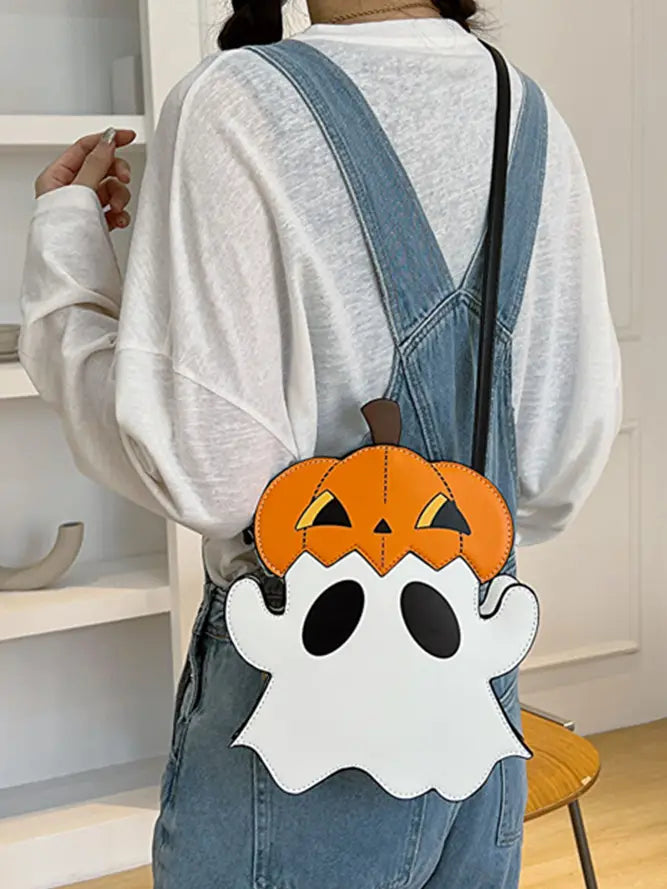 Halloween Pumpkin Ghost Crossbody Bag