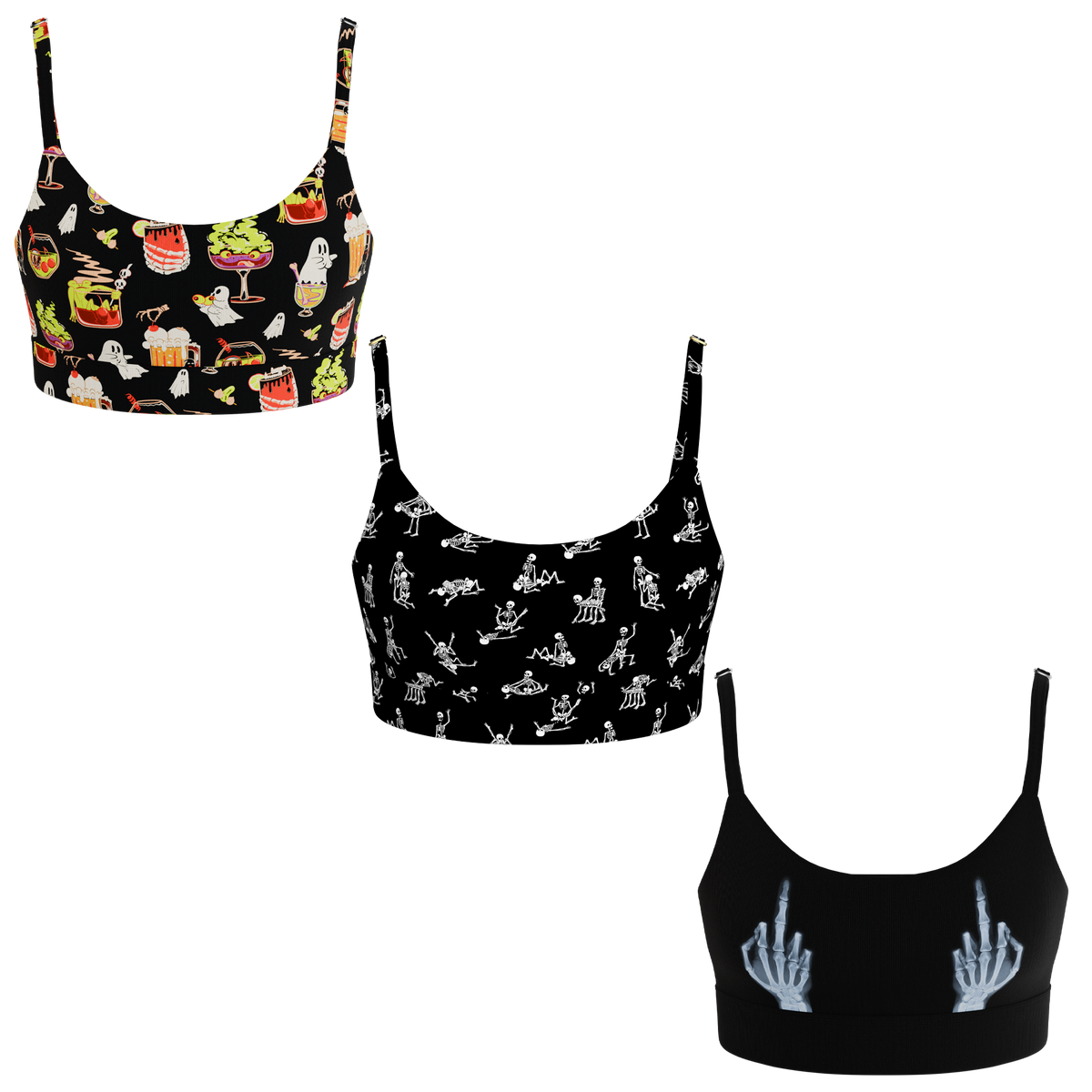 The Haunted Trio | Boob Hammock™ Scoop Bralette 3 Pack