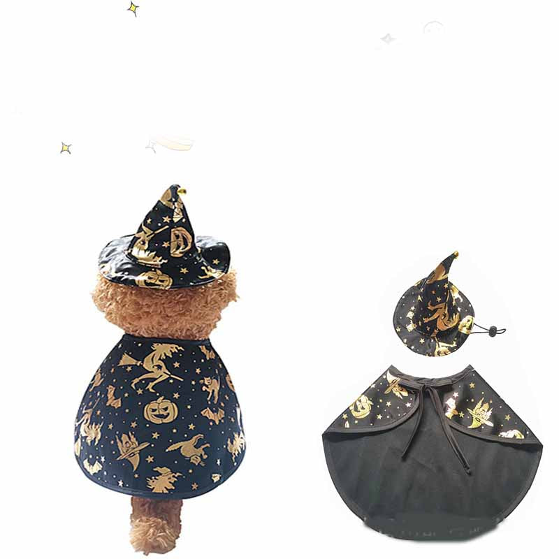 Pet Halloween Printed Wizard Cloak Set Costume