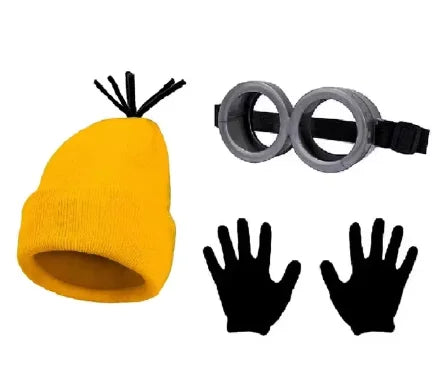 Costume disguise Funny Accessories Goggles Glasses Yellow Beanie Gloves Unisex