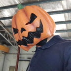 Full-Face Pumpkin Halloween Mask - Latex Full-Face