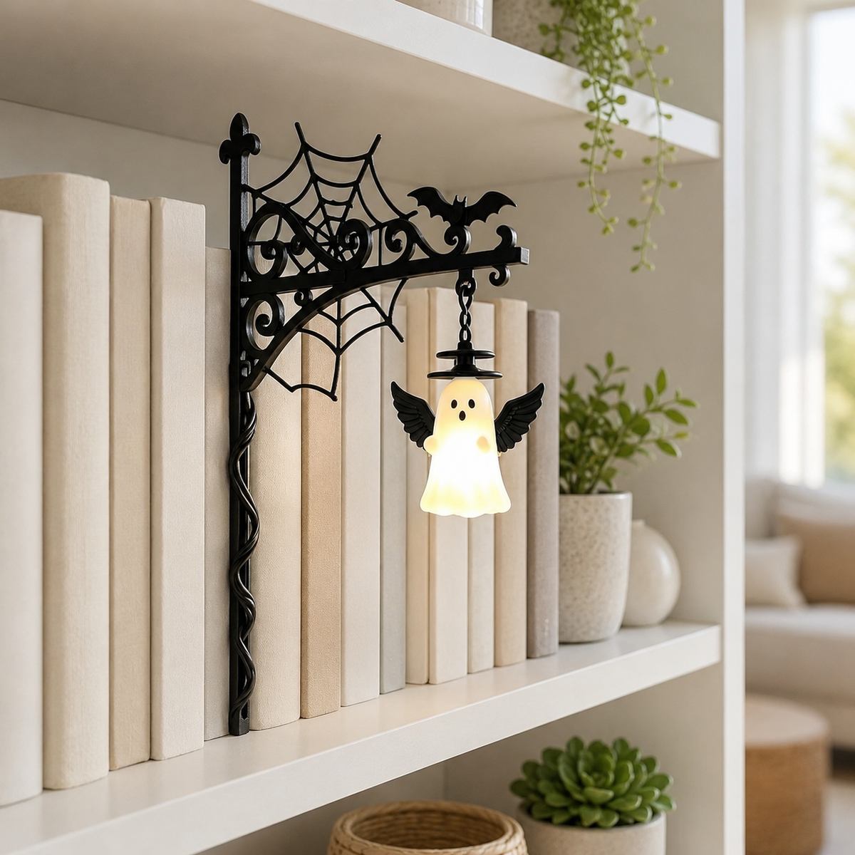 Halloween Bookshelf Hook Light – Spooky Cute LED Shelf Decor For Book Lovers