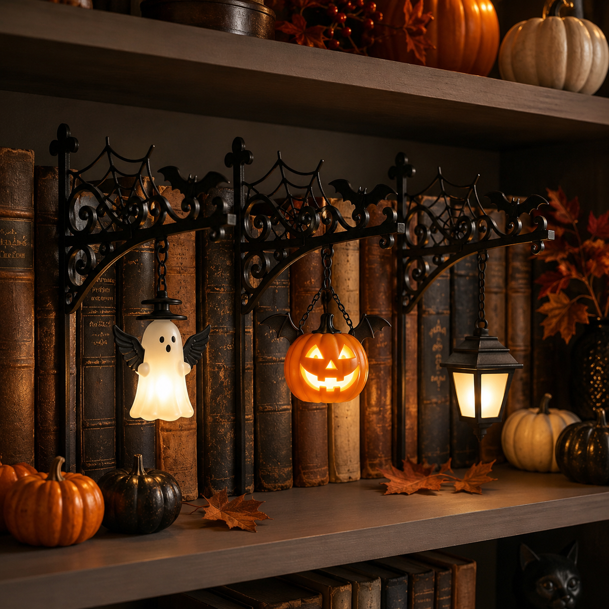 Halloween Bookshelf Hook Light – Spooky Cute LED Shelf Decor For Book Lovers