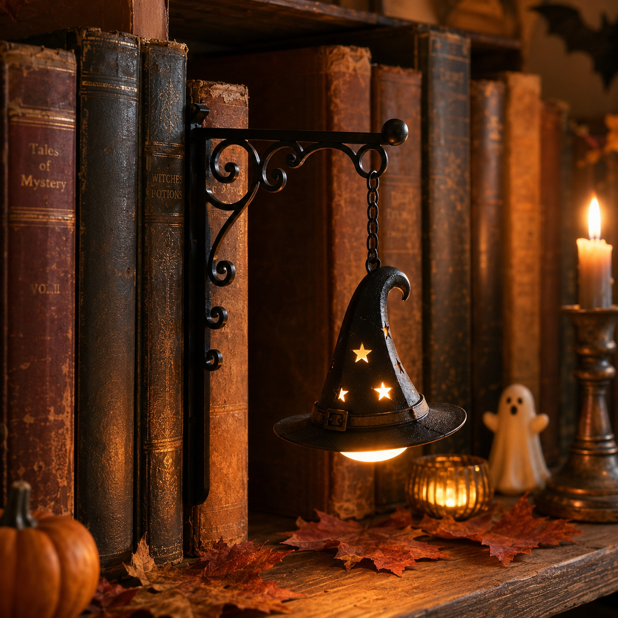 Halloween Bookshelf Hook Light – Spooky Cute LED Shelf Decor For Book Lovers