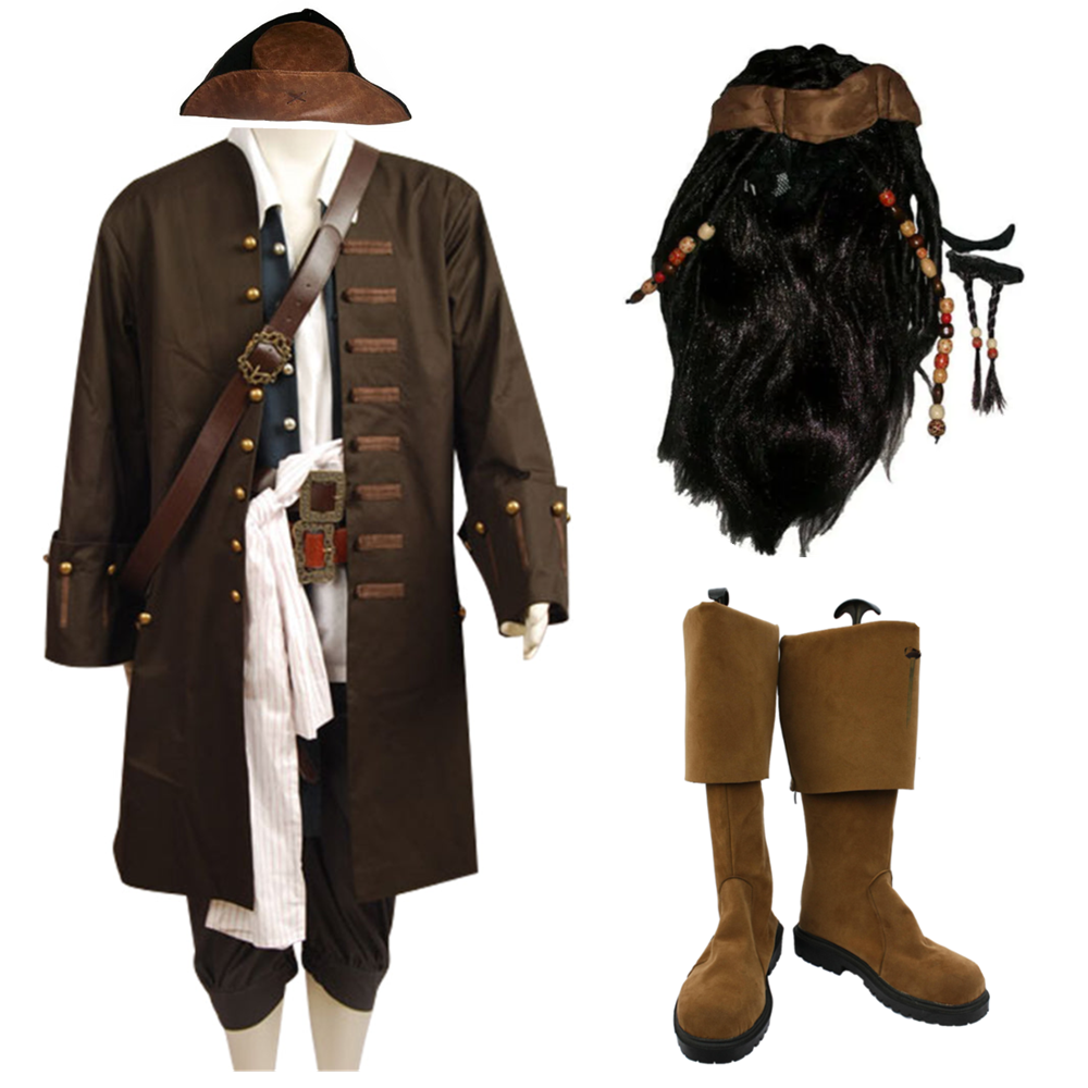 Pirates Jack Outfits Renaissance Fair Halloween Suit Cosplay Costume