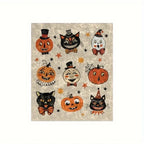 Vintage Style Black Cat Velvet Blanket