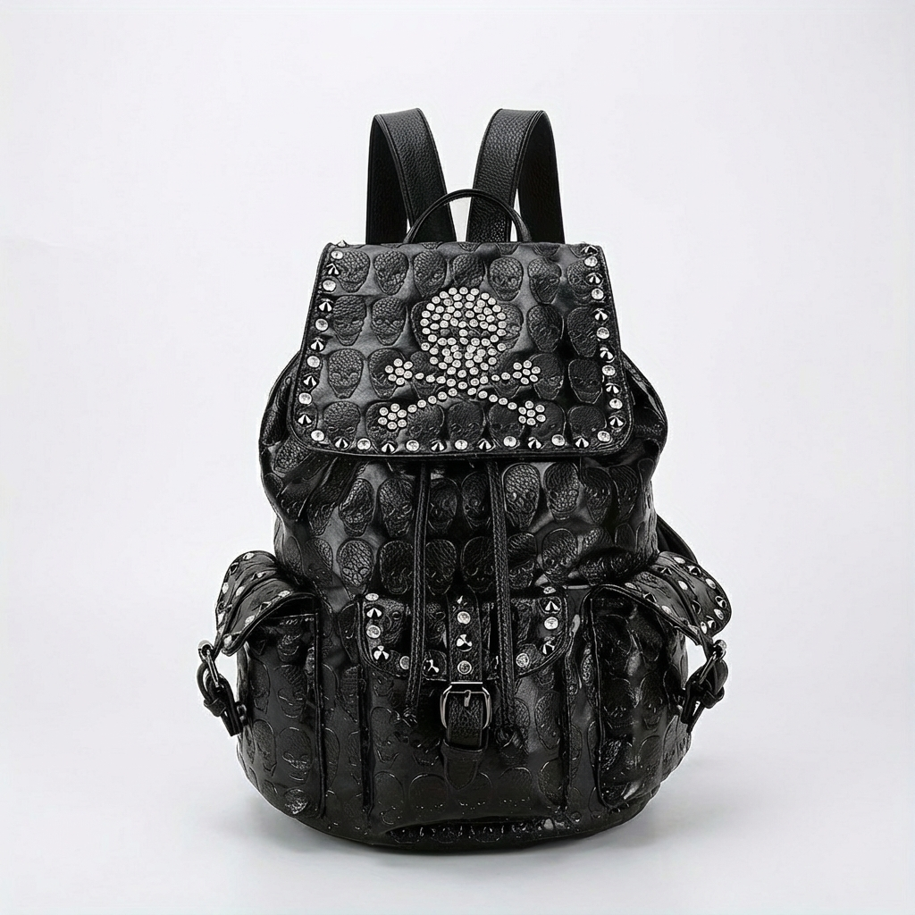 Backpack for Women, Halloween Rivets Gothic Black Daypack, Women's Niche Travel Backpack, Gift for Friend