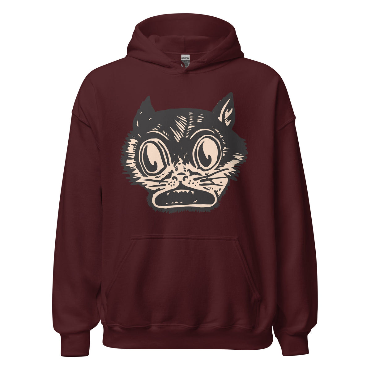 Funky Cat Face Pullover Hoodie